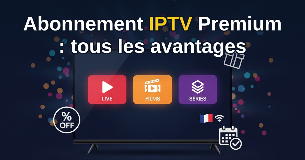 Famille regardant la télévision en streaming sur un écran 4K avec l’interface IPTV Smarters Pro