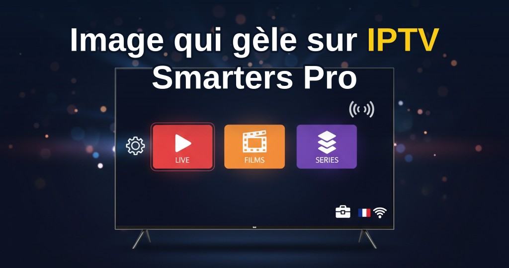 Utilisateur regardant IPTV Smarters Pro sur un téléviseur avec une image nette et stable.